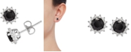Macy's Onyx & Cubic Zirconia Stud Earrings in Sterling Silver